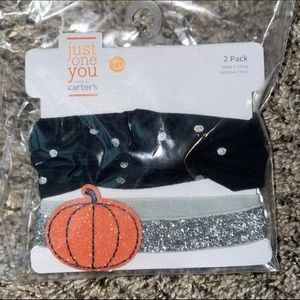 Baby Girls 2pk Pumpkin Headwrap - Just One You made by Carter's - Orange